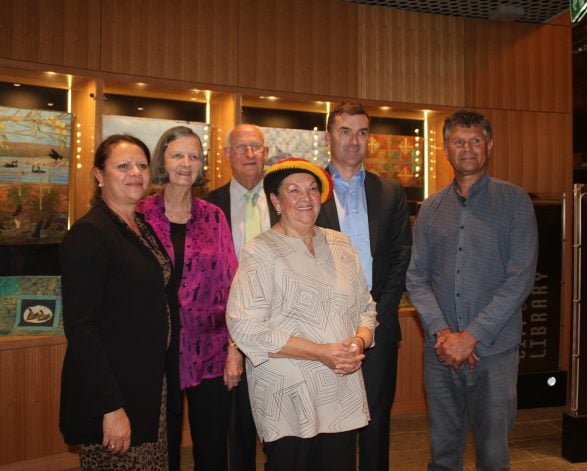 LR Robyn Smith Walley Pat Forster the Hon Michael Murray AM QC National Trust Chair John Carey MLA Dr Richard Walley OAM and front Marie Taylor Elder