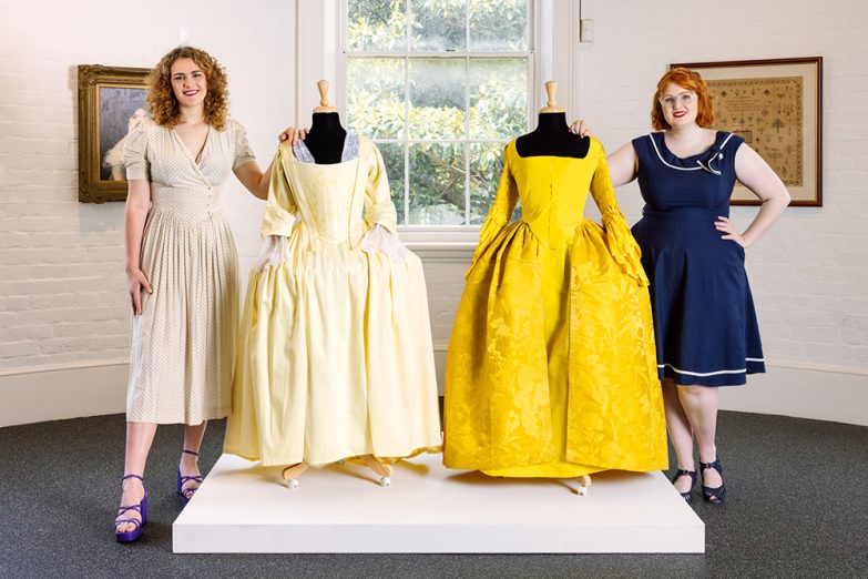 NIDA students with the reconstructed yellow dresses