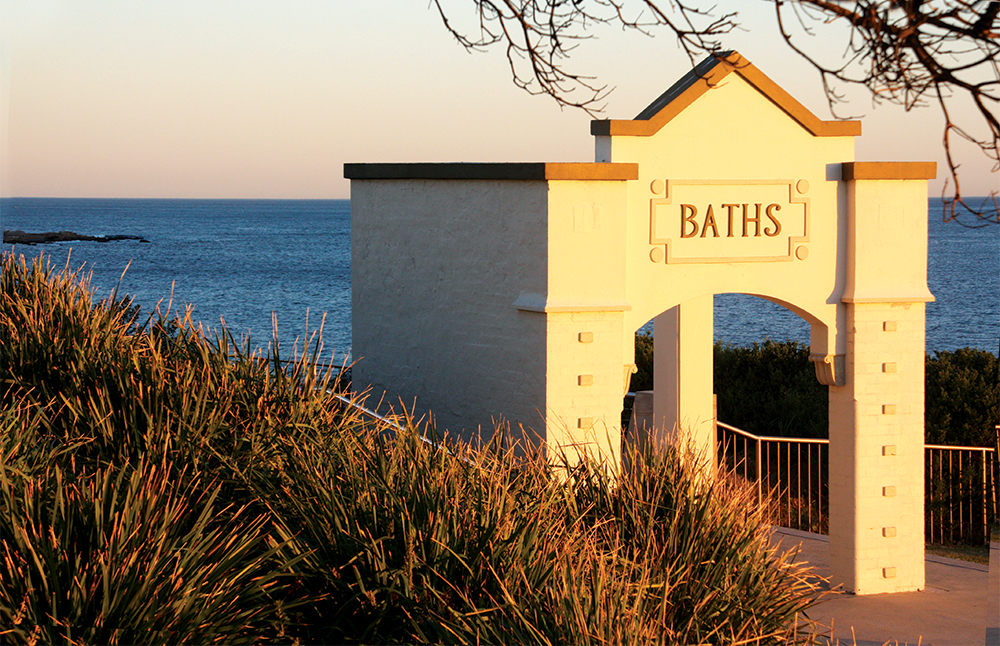 Giles Bathes at sunset