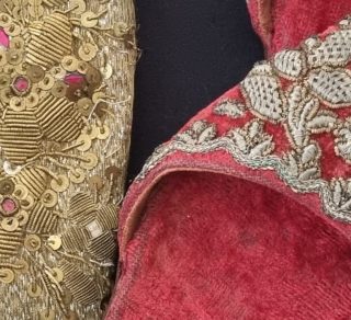 Embroidered shoes and 1830 embroidered Alsace cap related image