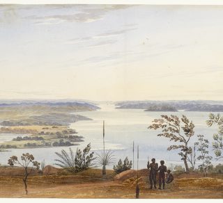 Frederick GARLING View from Mount Eliza 1827 Watercolour on paper 15 x 37 cm Janet Holmes Court Collection related image