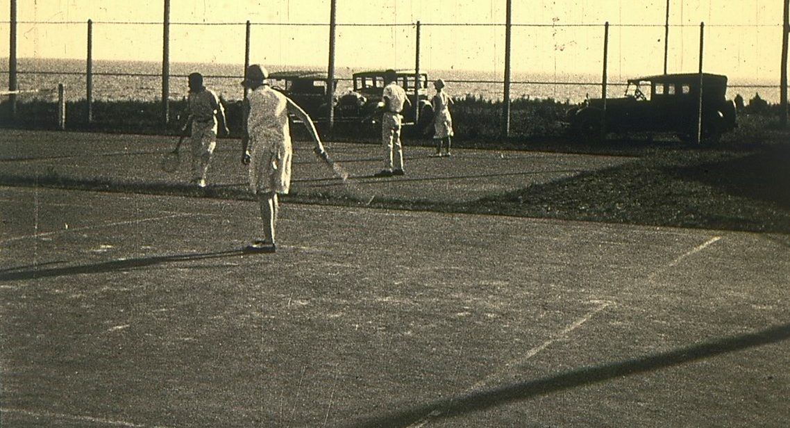 Playing tennis near Williamstown Beach circa 1930s