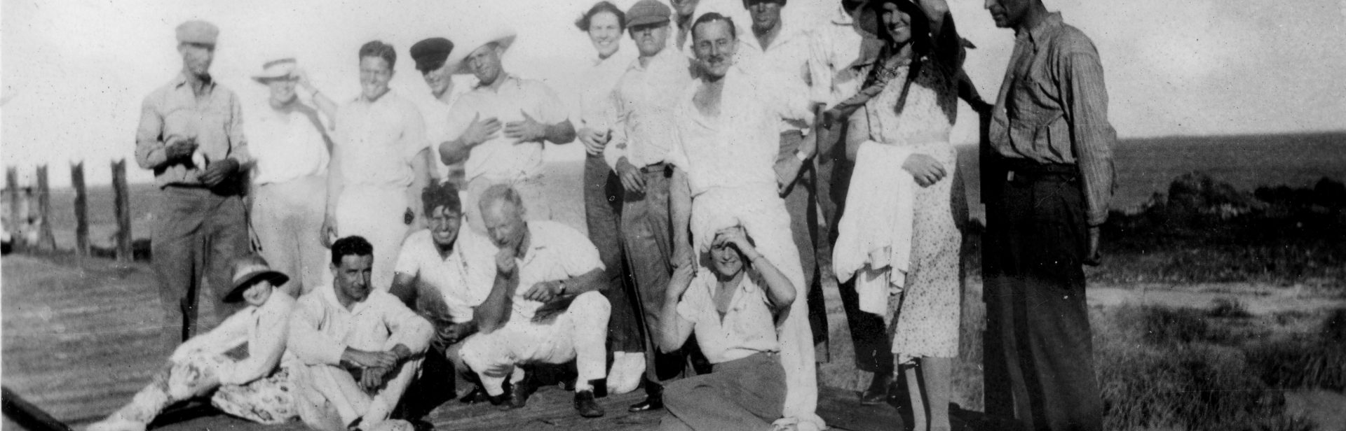 Group photo on the jetty at Point Samson c1930s