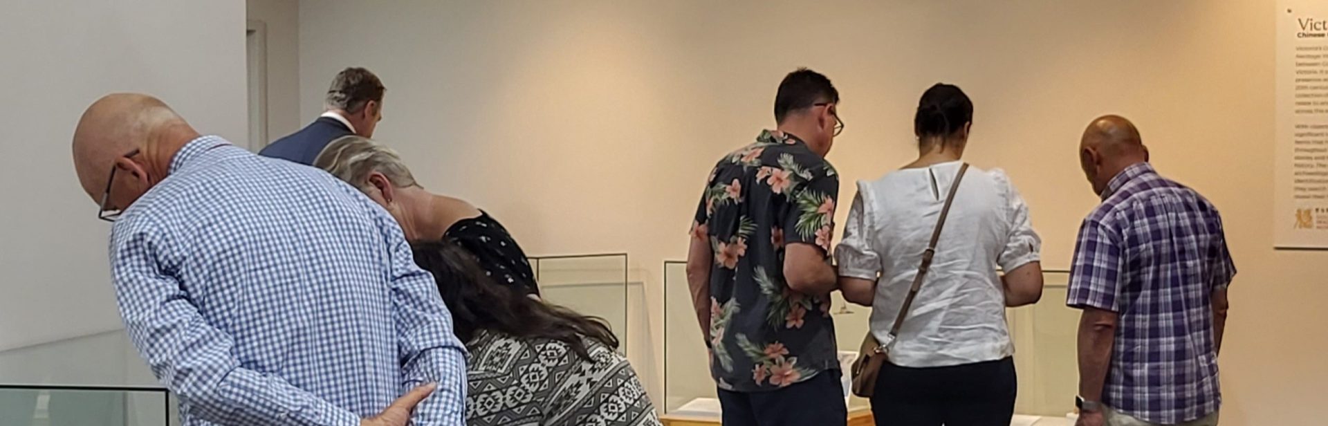 Visitors at the opening of Victoria's Goldfields: Chinese Curiosities from Heritage Victoria