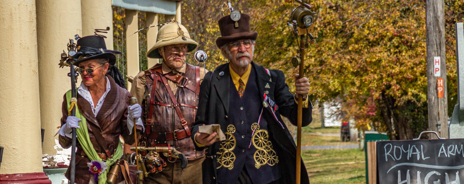 Fantastical characters, step back to a time that never was,  in the Monaro village of Nimmitabel.