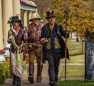 Fantastical characters step back to a time that never was in the Monaro village of Nimmitabel related image