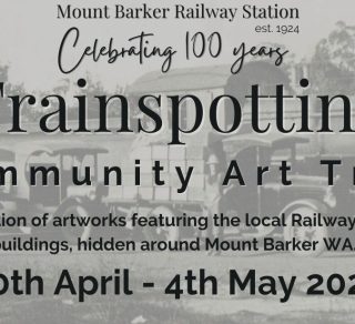 A collection of artworks featuring the Mount Barker Railway Station buildings hidden around Mount Barker WA Follow the trail find the trains buy your piece of Mount Barker Celebrating one hundred years of Western Australian Railway History related image