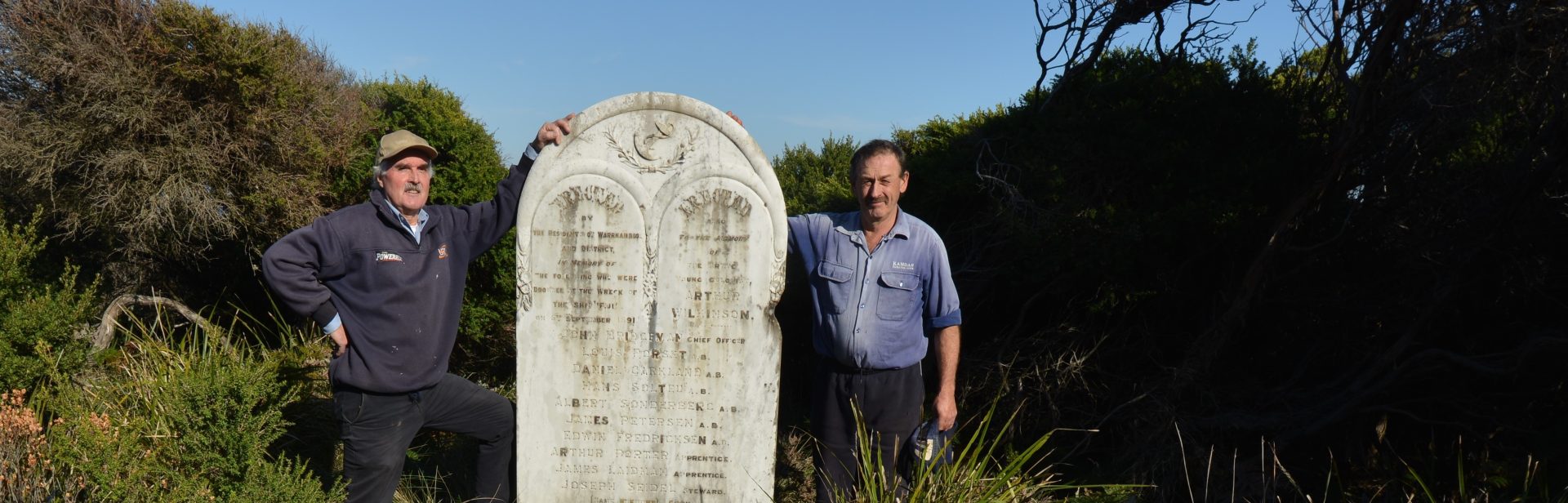 Alan McLean at the Fiji Shipwreck Monument