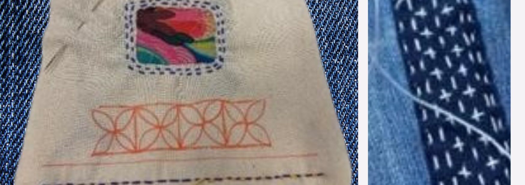 Samples of visible mending