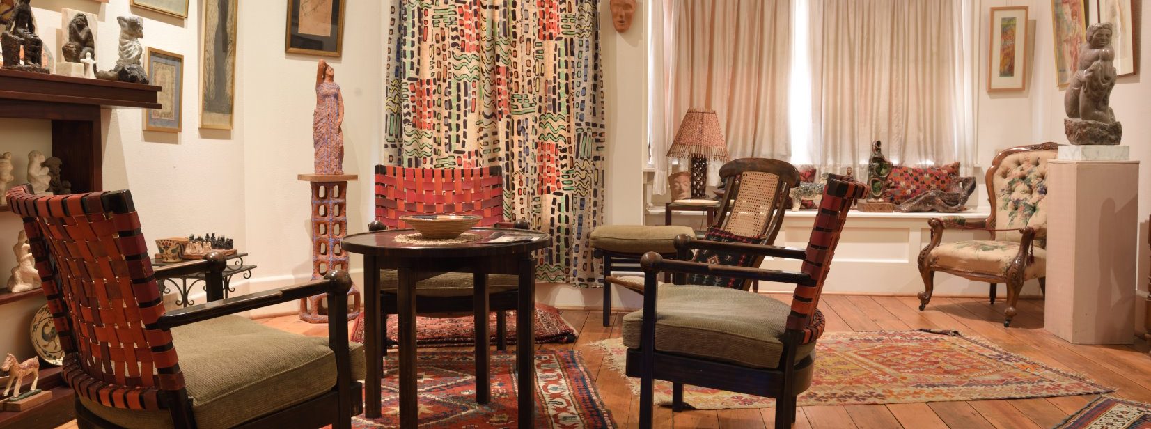 Visitors enjoy seeing works of art and furniture in their authentic domestic setting
