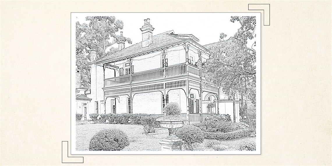 Sketching Historic Woodlands House