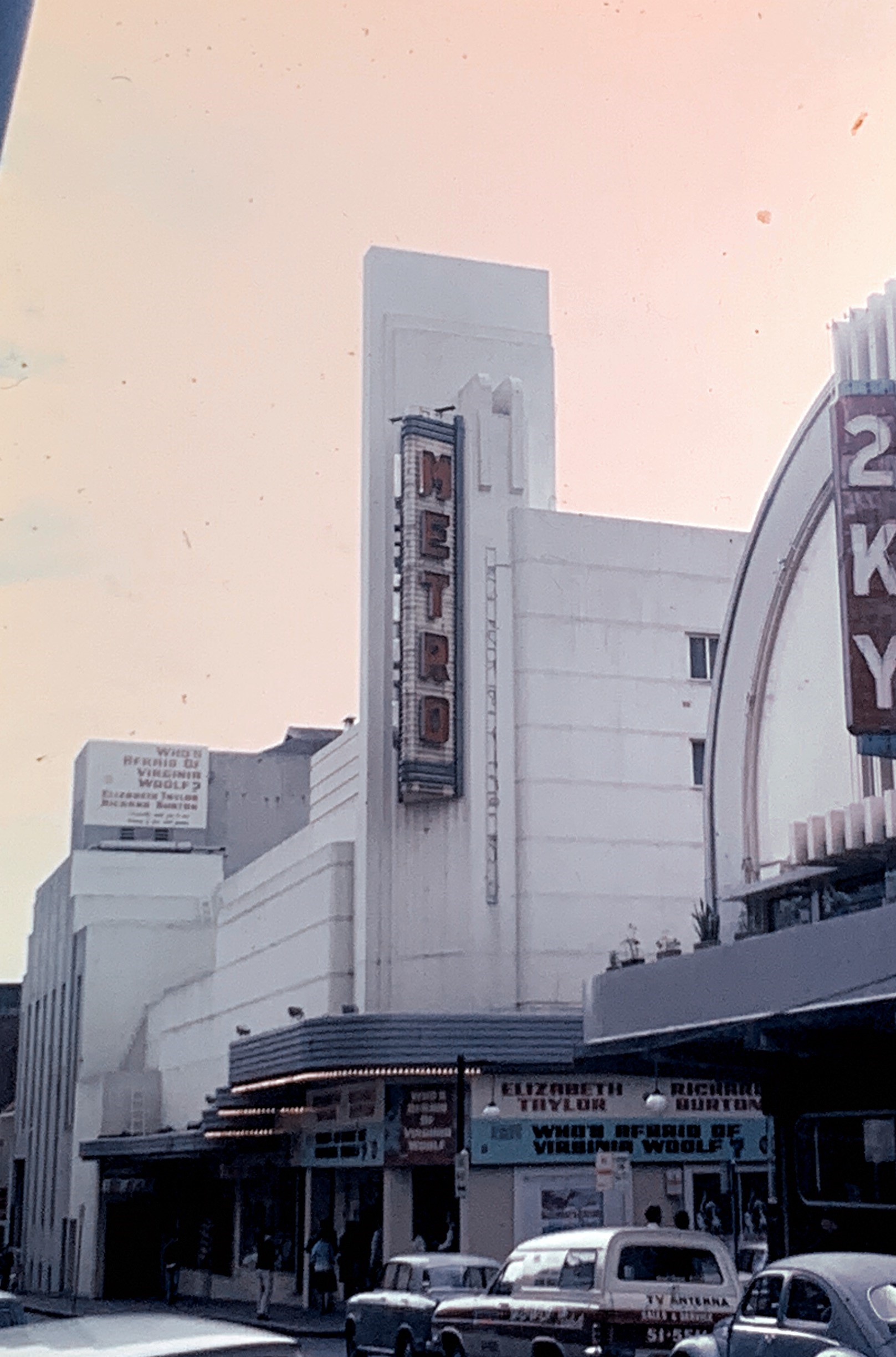 A vintage photograph of an art deco theatre
